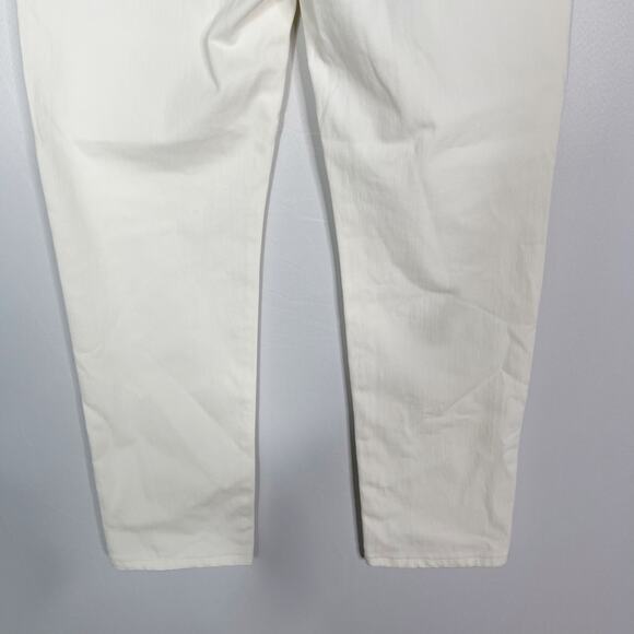 J McLaughlin Size 8 Cream Cotton Stretch Straight Leg Denim Jeans Off White - Picture 6 of 9